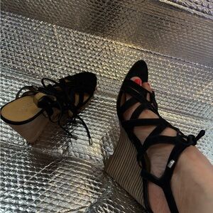 Coach Black Wedge Sandals